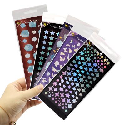 China Custom Glossy Matte Clear Cartoon Sticker Logo Self Adhesive Vinyl Printing Glitter Sticker Sheet A4 A5 A6 for sale