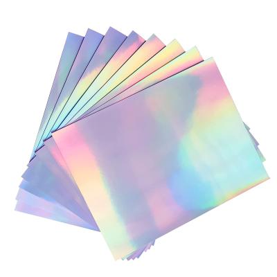 China Waterproof Holographic Printable Vinyl A4 Size Rainbow Vinyl Label Sticker Waterproof Self Adhesive Paper for Inkjet and Laser Printer for sale