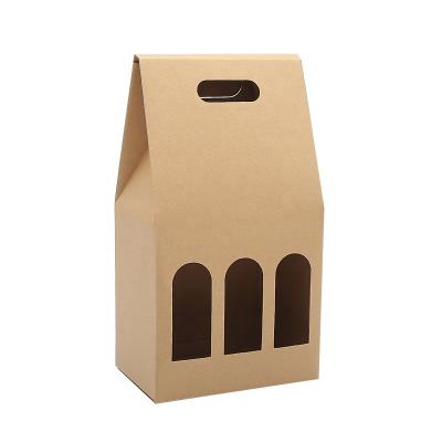 China Recyclable Wholesale Custom Kraft Paper Olive Oil And Wine Packaging Corrugated Boxes With Handle for sale