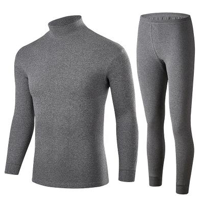 China Thermal custom 2 piece long collar medium cotton johns thermal underwear set for men including top and bottom for sale