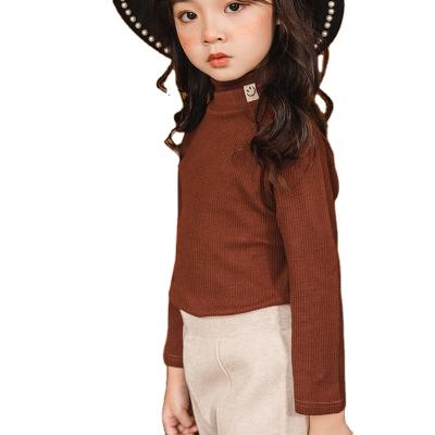 China Kids Boys and Girls Turtle Inner Neck Anti-Shrink Top Shirt in Basic Colors for Kids School Low Diapering for sale