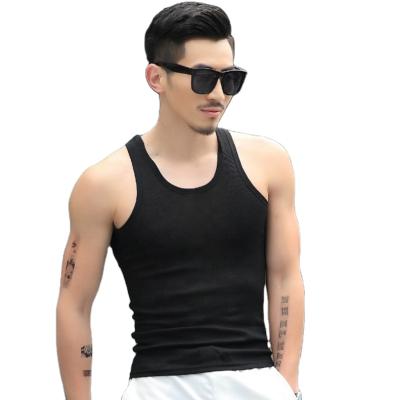 China QUICK DRY Custom Colored Polyester Shirts Tank Top Vest Sleeveless Singlet Singlet Ribbed For Men for sale