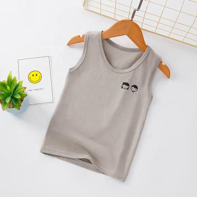 China QUICK DRY Custom Kids Boys Cotton Vest Girls Knitted Tank Tops With Candy Color for sale