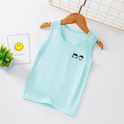 China Custom Boys Knitted Casual Sleeveless T-Shirt QUICK DRY Kids Cotton Summer Vest Tank Tops for sale