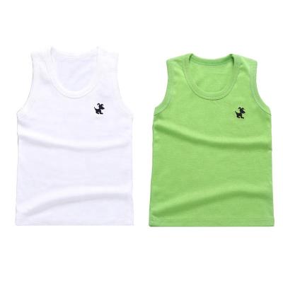 China Baby & Boys Summer Wear Tank Tops Custom Cotton Knitted Candy Color Cotton Vests Anti-pilling Soft Top for sale