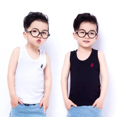 China Custom Made Soft Anti-pilling Summer Baby Girls Boy Round Neck Cotton Tank Top With Candy Color for sale