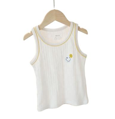 China Kids Baby Boy Girls Cotton Tank Tops QUICK DRY Custom White Knitwear Sleeveless T-Shirt for sale