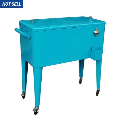 China 60QT Colorful Cooler Trolley Cooler Box Sustainable With Wheels And Handle for sale