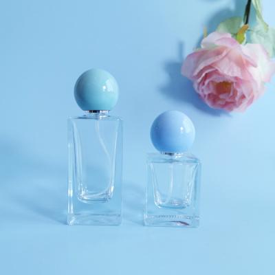 China 30ml 50ml Perfume Bottle Rectangle Cosmetic Wholesale Luxury Glass Clear Perfume Bottles for sale