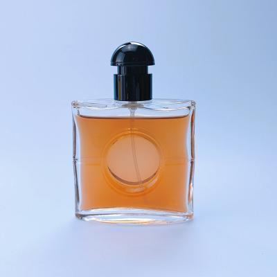 China 20ml 50ml 80ml Cosmetic Custom Empty Clear Luxury Unique Flat Square Shape Spray Glass Perfume Bottle for sale