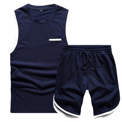 China QUICK DRY Mens Clothing Sports Suits Two Piece Set Color Block Shorts Basketball Running Equipment Jogging Twin Suit for sale