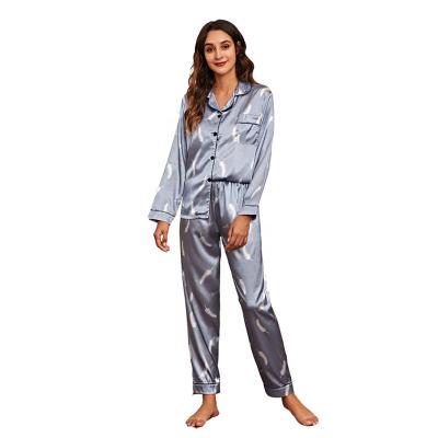 China QUICK DRY Pajamas Set Sleepwear Women Long Sleeve Button Down Nightgowns Pj Sets for sale