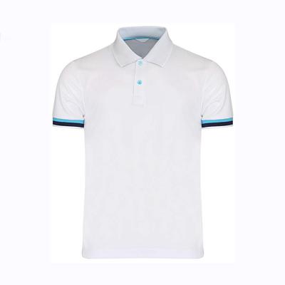 China China Apparel Anti-Shrink Cotton/Polyester Golf White Mens Polo Shirts Two Tone Collar Polo Shirts for sale