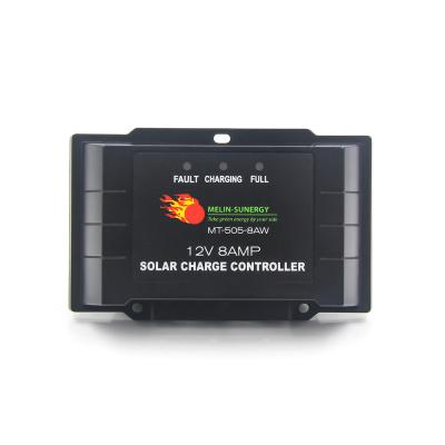 China Black Intelligent Pwm Solar Charge Controller IP67 8A 12V 24V Solar Charge Controller for sale