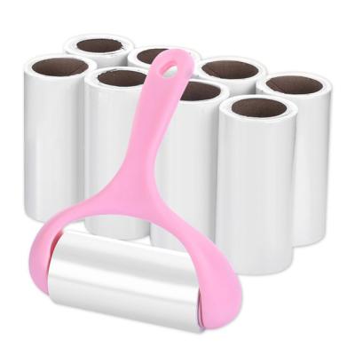 China Manual Adhesive Scrub Pet Roller Sticky Sticky Roller Reusable Fiber Sticky Roller Long for sale