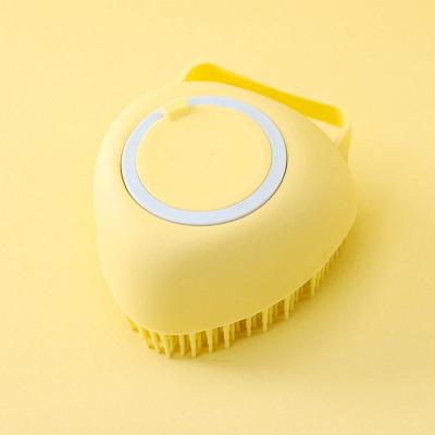 China Viable Shampoo Dispenser Comb Brush Triangle Massage Dog Bath Dog Tools Grooming Shower Bathroom Multi Pet Cleaning Brush for sale