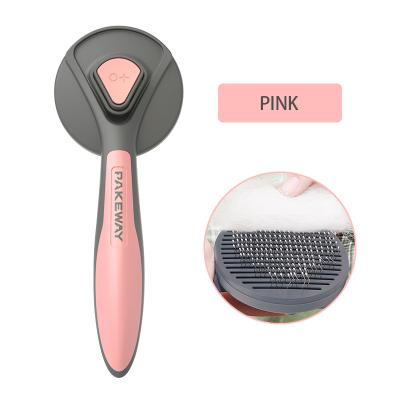 China Sustainable Professional Pet Comb Dog Brush Self Cleaning Brush Grooming Brush for Dogs and Cats for sale