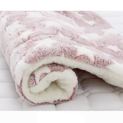 China Coral Fleece Winter Thicken Warm Pets Dogs Cats Bed Mat Flannel Thickened Pet Soft Viable Blanket Pad Fleece Soft Sleep Dog Beds for sale