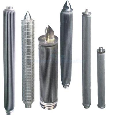 China Sintered SS Liquid Filtration Customize 1/2/5 Micron Stainless Steel Metal Sintered Filter Cartridge For Slaughter Machine for sale