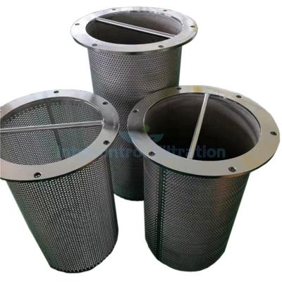 China Liquid Filtration Porous Sintered Metal Basket Net Filter SS Sintered Filter Cartridge for sale