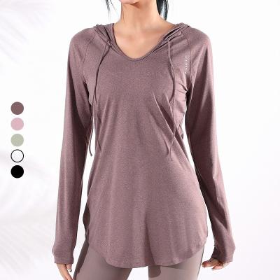 China OEM Breathable Women Long Sleeve Yoga Tops Wholesale Active Workout Sports Shirt Women Fitness Wear T-shirt Girls for sale