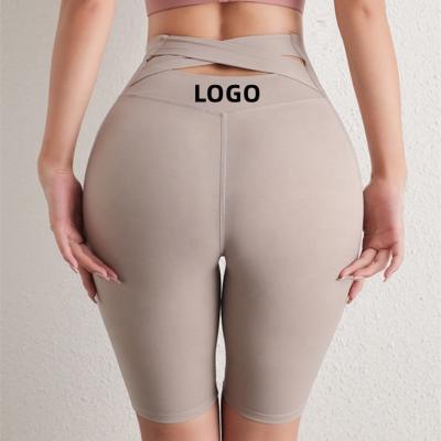 China Breathable Women Tummy Control Workout Shorts Butt Lifting High Waist Gym Yoga Seamless Biker Shorts for sale