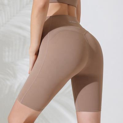 China Breathable High Waist Yoga Shorts Women Tummy Control Running Home Workout Shorts for sale