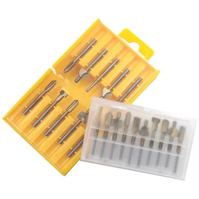 China HSS HIGH SPEED STEEL 10 Pieces Woodworking Engraving Small Milling Cutter Slotting Cutter Milling Cutter Bit Grinding Set for sale