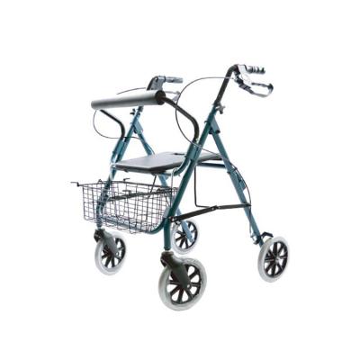 China Travel Aid Four Wheel Aluminum Assisted Walking Aids Disable Seated Walk Rollatro With Basket for sale