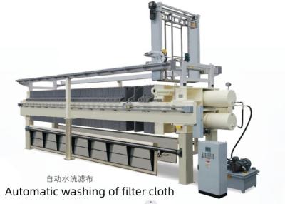 China Automatic washing filter cloth filter press saves labor, water resource and filter cloth washing time for sale