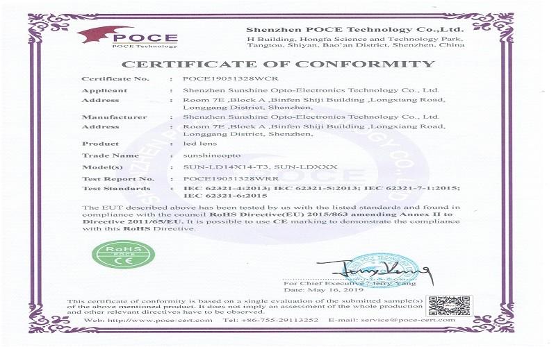 Fornecedor verificado da China - Sunshine Opto-electronics Enterprise Co.,ltd