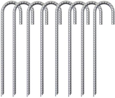 China Durable 12 Inch Galvanized Rebar Stakes Heavy Duty J Hook Tent Stakes for sale