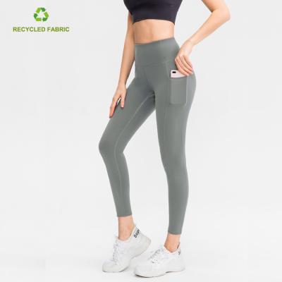 China OEM Women's Breathable Activewear Recycled Leggings Solid Color Gym Fitness Women Yoga Pants for sale