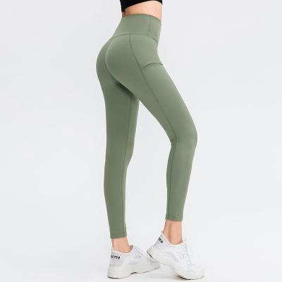 China Wholesale Breathable Yoga Tights Clothing Women Polyester Yoga Wear Solid Running Pants for sale