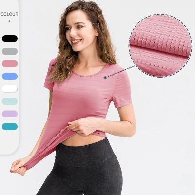 China Wholesale Breathable Recycled Fitness and Yoga Wear Gym Activewear Women Sustainable Top Sport Shirt for sale