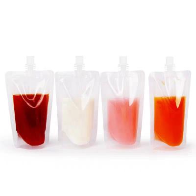 China Eco-friendly custom logo drink pouch eco friendly disposable plastic color stand up shape spout doypack for adult delaffe juice wine beverage for sale