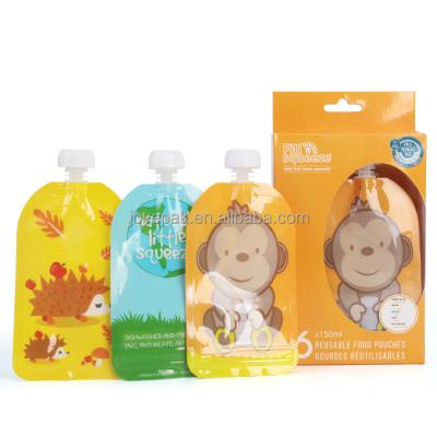 China Recyclable food grade reusable refillable baby food pouches for sale