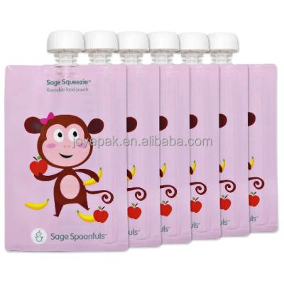 China Recyclable high quality baby reusable food pouch for sale