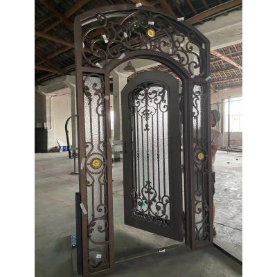 China Wholesale Anti Theft Double Entry Front Doors Wrought Iron Security Cast Iron Door from China for sale