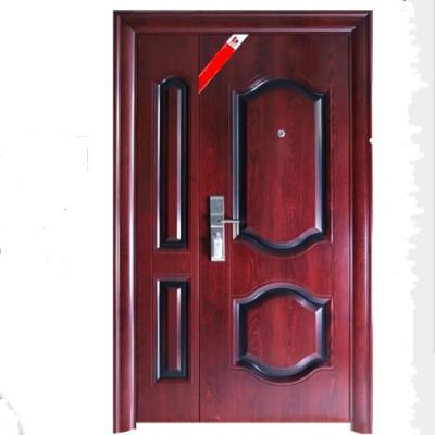 China Security Anti-theft Steel Wooden Door Europe Standard Door Panels Double Swing Style for sale