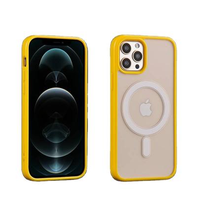 China Multicolor Magnetic Anti-drop Case For I Phone 12 And Phone 12 Pro I Phone 13 Compatible With Mag Safe TPU Cover For Smartphone for sale