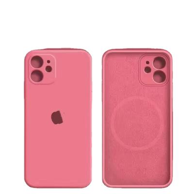 China Shockproof Multicolor Pink Liquid Silicone Magnetic Case For I Phone 12 Pro I Phone 13 And Phone 12 Compatible With Mag Safe for sale