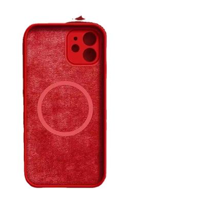 China Shockproof Multicolor Red Liquid Silicone Magnetic Case For I Phone 12 Pro I Phone 13 And Phone 12 Compatible With Mag Safe for sale