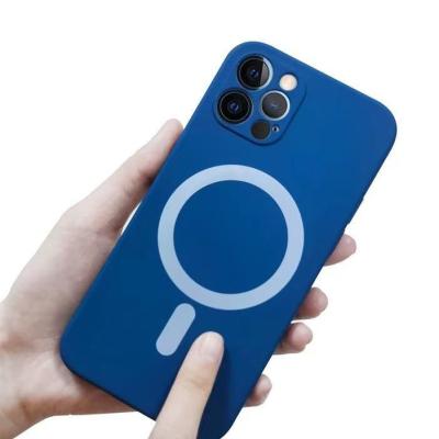 China Shockproof Economical Liquid Silicone Magnetic Case For I Phone 12 And Phone 12 Pro I Phone 13 Compatible With Mag Safe for sale