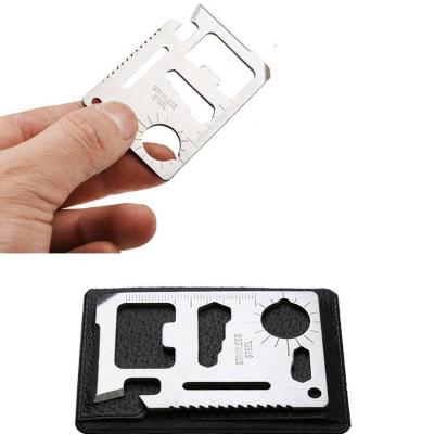 China Amazon Hot 11 in 1 Multifunctional Swiss Stainless Steel Foil Credit Card Sheet for Outdoor Camping Survival YCJK001 for sale