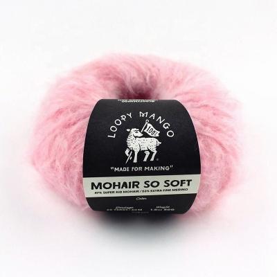 China Sustainable Mango Disturbed Mohair So Soft Chat Merino Chunky 10mm-15mm Chat Hand Knitting Yarn for sale