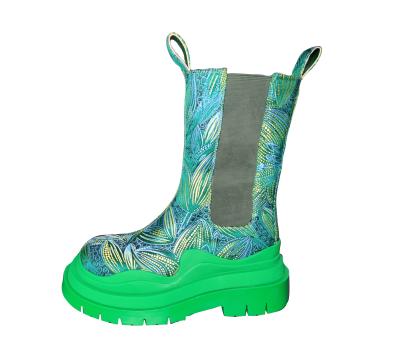 China Deodorization Green Lily In The Open Version Mid-cut Boots Green Boots For Women for sale