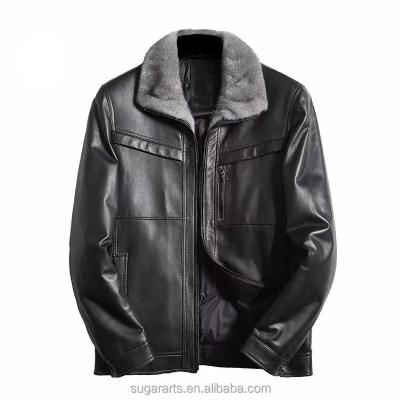 China QUICK DRY Sheep Leather Material 100% Wool Leather Material Men's Jackets Mink Fur Collar Wool Leather Material for sale