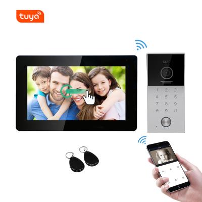 China Tuya smart IP wifi door intercom DHCP ring doorbell with keypad for passwords unlock 67225HLPC+67721AH for sale