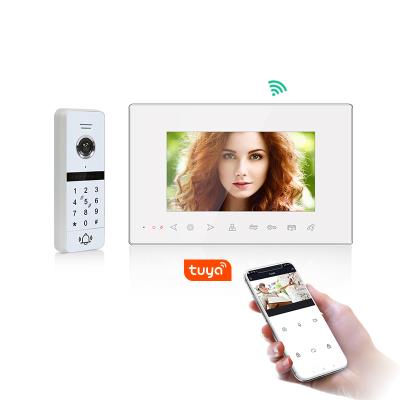 China Hot sale 4 wire wifi IP video intercom door phone wireless doorbell with code unlock mobile phone remote unlock app smart tuya 7